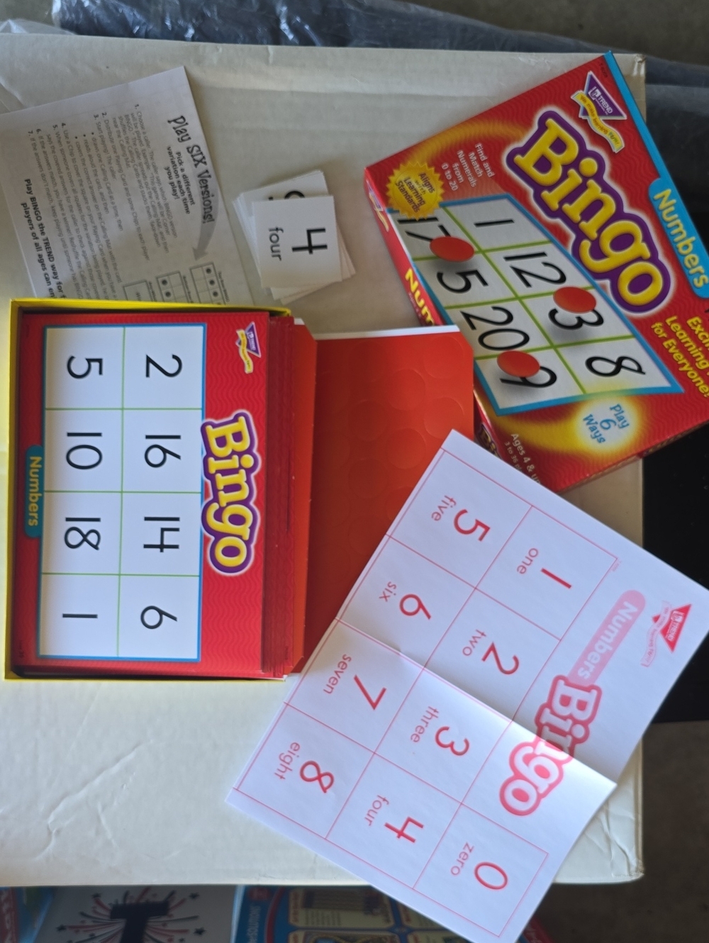 Bingo Numbers Game - Red